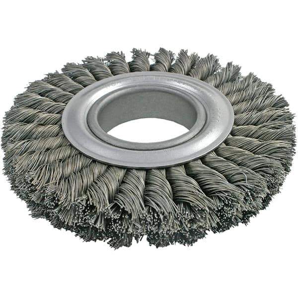 Brush Research Mfg. - 10" OD, 2" Arbor Hole, Crimped Carbon Wheel Brush - 1-3/8" Face Width, 2-1/4" Trim Length, 4,500 RPM - Exact Industrial Supply