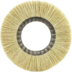 Brush Research Mfg. - 8" OD, 2" Arbor Hole, Crimped Carbon Wheel Brush - 1-1/8" Face Width, 1-3/4" Trim Length, 6,000 RPM - Exact Industrial Supply