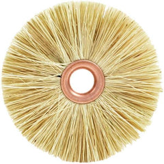 Brush Research Mfg. - 2" OD, 1/2" Arbor Hole, Crimped Tampico Wheel Brush - 3/8" Face Width, 9/16" Trim Length, 20,000 RPM - Exact Industrial Supply
