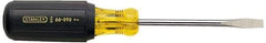 Stanley - 7/32" Blade Width, 6-3/4" OAL Standard Slotted Screwdriver - 3" Blade Length, Round Shank, Acetate with Rubber Grip Handle - Exact Industrial Supply