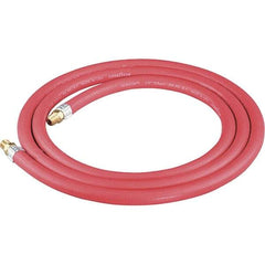 Dynabrade - 3/8" ID x 11/16" OD 8' Long Hose - Male/Male Ends, 90 Working psi, 1/4" Fitting, Red - Exact Industrial Supply
