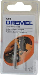 Dremel - 3/16" Diam, 1/8" Shank Diam, Straight Router Bit - 1-13/64" Overall Length, High Speed Steel - Exact Industrial Supply