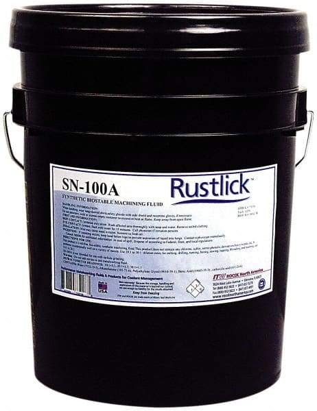 Rustlick - Rustlick SN-100A, 5 Gal Pail Cutting & Grinding Fluid - Synthetic, For Machining, Sawing - Exact Industrial Supply