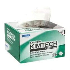 Kimtech - Dry Clean Room/Lab/Critical Task Wipes - Pop-Up, 8-3/8" x 4-3/8" Sheet Size, White - Exact Industrial Supply