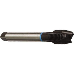 Emuge - 1/2-14" BSPP, 4 Flutes, Spiral Point Plug Chamfer, Nitride Coated, Cobalt British Standard Pipe Tap - 0.6299" Shank Diam, 0.4724" Square Size, Series Rekord B - Exact Industrial Supply