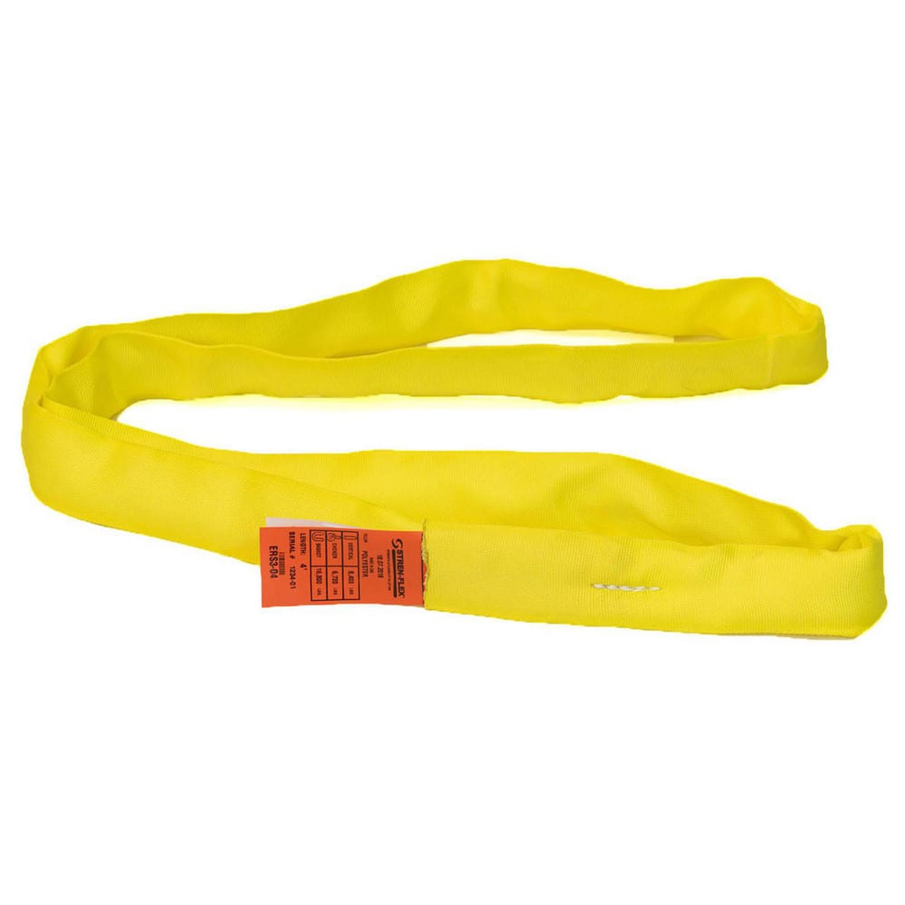 Slings & Tiedowns (Load-Rated); Sling Type: Round; Length (Feet): 16; Vertical Capacity (Lb.): 8400; Choker Capacity (Lb.): 6720; Basket Capacity (Lb.): 16800; Eye Type: No Eye; Sling Material: Polyester; Sling Width: 2.1 in; Sling Diameter: 1.1 in; Maxim