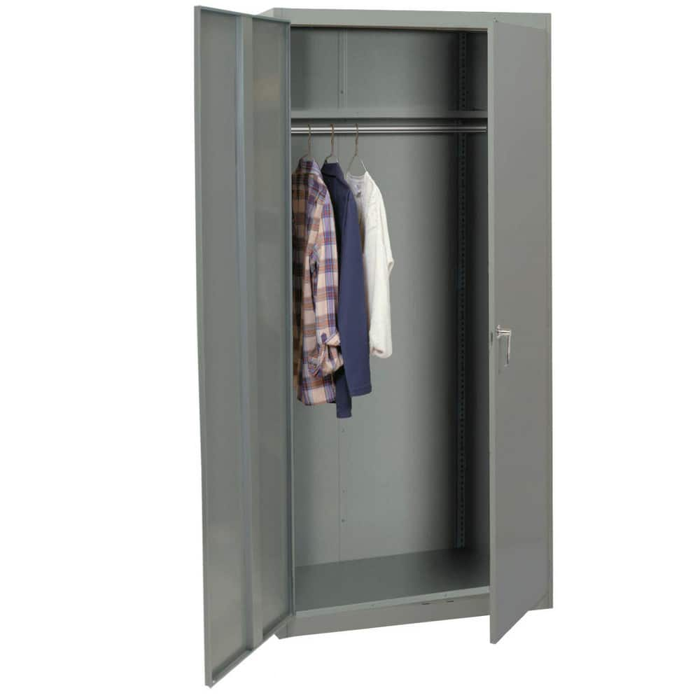 Storage Cabinets; Cabinet Type: Storage Cabinet; Cabinet Material: Steel; Width (Inch): 36; Depth (Inch): 24; Cabinet Door Style: Solid; Height (Inch): 78; Locking Mechanism: Keyed; Assembled: No; Finish: Powder Coated; Color: Dove Gray; Includes: (2) Key