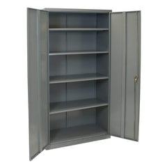 Storage Cabinets; Cabinet Type: Storage Cabinet; Cabinet Material: Steel; Width (Inch): 36; Depth (Inch): 24; Cabinet Door Style: Solid; Height (Inch): 78; Locking Mechanism: Keyed; Assembled: No; Finish: Powder Coated; Color: Dove Gray; Includes: (2) Key