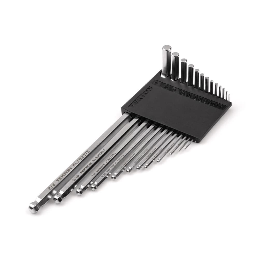 Hex Key Sets; Ball End: Yes; Handle Type: L-Handle; Hex Size: 0.050 to 3/8 in; Arm Style: Extra Long; Number Of Pieces: 13; Finish Coating: Nickel Chrome Plated