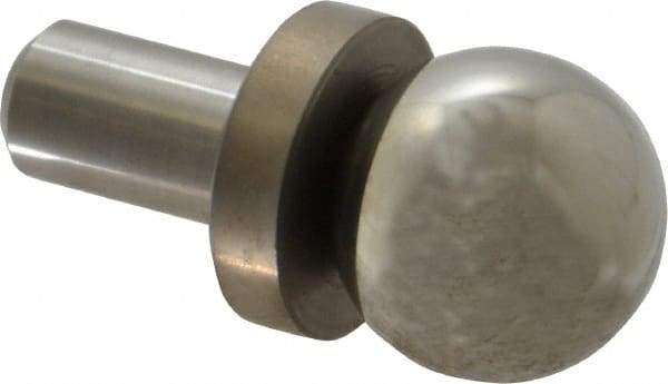 Jergens - 25.4mm Ball Diam, 12.69mm Shank Diam, Stainless Steel Checking Tooling Ball - 1.62" Ball Center to Shank Bottom, 0.7" Ball Center to Shoulder Bottom, with Shoulder, Breakaway - Exact Industrial Supply