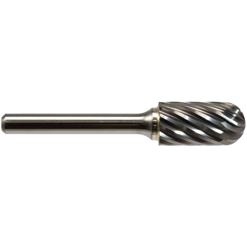 Burrs; Head Material: Solid Carbide; Head Shape: Cylinder with Radius; Tooth Style: Steel Cut; Shank Diameter (mm): 6.0000; Length of Cut (mm): 19.0000; Overall Length (mm): 64.0000; Head Length (Decimal Inch): 0.7480; Head Coating: None; Head Length (mm)