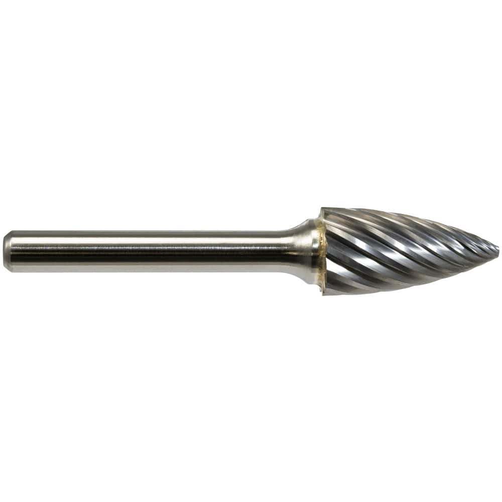Burrs; Head Material: Solid Carbide; Head Shape: Tree With Pointed End; Tooth Style: Steel Cut; Shank Diameter (Decimal Inch): 1/4; Length of Cut (Inch): 1/2; Overall Length (Decimal Inch): 2.0000; Head Length (Decimal Inch): 0.5000; Head Coating: None; H