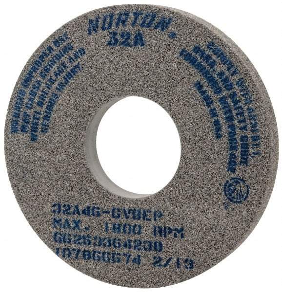 Norton - 14" Diam x 5" Hole x 1-1/2" Thick, G Hardness, 46 Grit Surface Grinding Wheel - Aluminum Oxide, Type 1, Coarse Grade, 1,800 Max RPM, Vitrified Bond, No Recess - Exact Industrial Supply