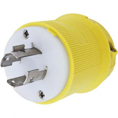 Locking Inlet: Plug, Marine, L14-20P, 125 & 250V, Yellow Grounding, 20A, Nylon, 3 Poles, 4 Wire