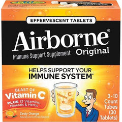 Airborne - Orange Flavor Immune Support Tablets - Vitamins/Supplements - Exact Industrial Supply