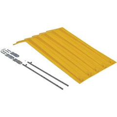 Vestil - Yellow Polypropylene Self-Dumping Hopper Poly Lid - Use with Dumpers - Exact Industrial Supply