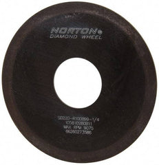 Norton - 4" Diam x 1-1/4" Hole x 1/16" Thick, 220 Grit Surface Grinding Wheel - Diamond, Type 1A1, Very Fine Grade, Resinoid Bond - Exact Industrial Supply