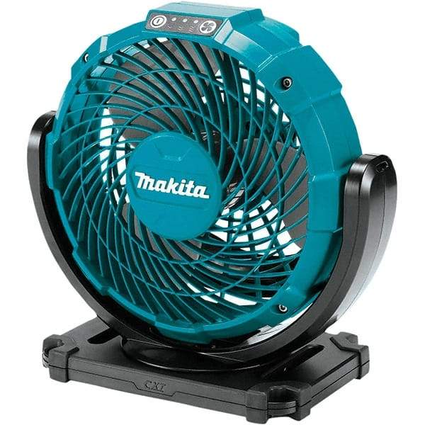 Makita - 7-1/8" Blade, 710 Max CFM, Cordless Fan - 4 Amps, 12 Volts, 3 Speed - Exact Industrial Supply