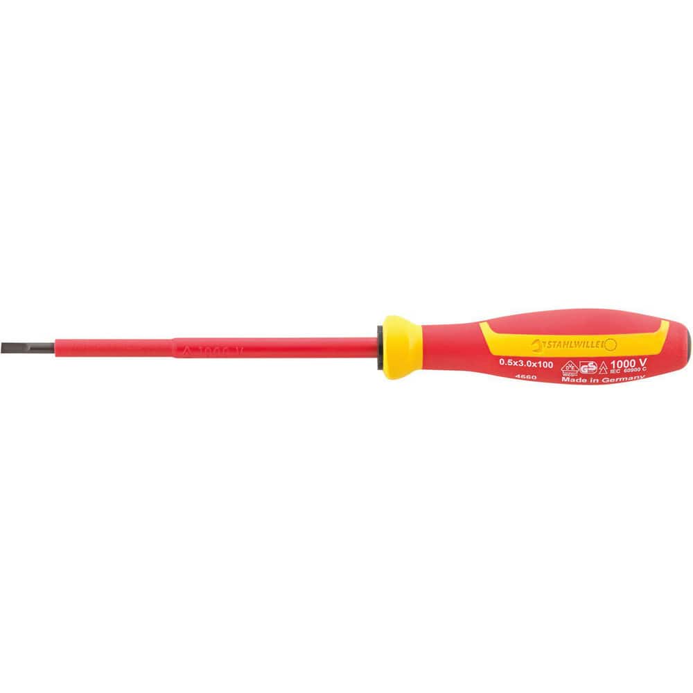 Precision & Specialty Screwdrivers; Tool Type: Insulated Slotted Screwdriver; Blade Length (mm): 6; Shaft Length: 150 mm; Handle Length: 265 mm; Handle Color: Yellow; Orange; Finish: Gunmetal; Body Material: Chrome Alloy Steel; Insulated: Yes; Overall Len
