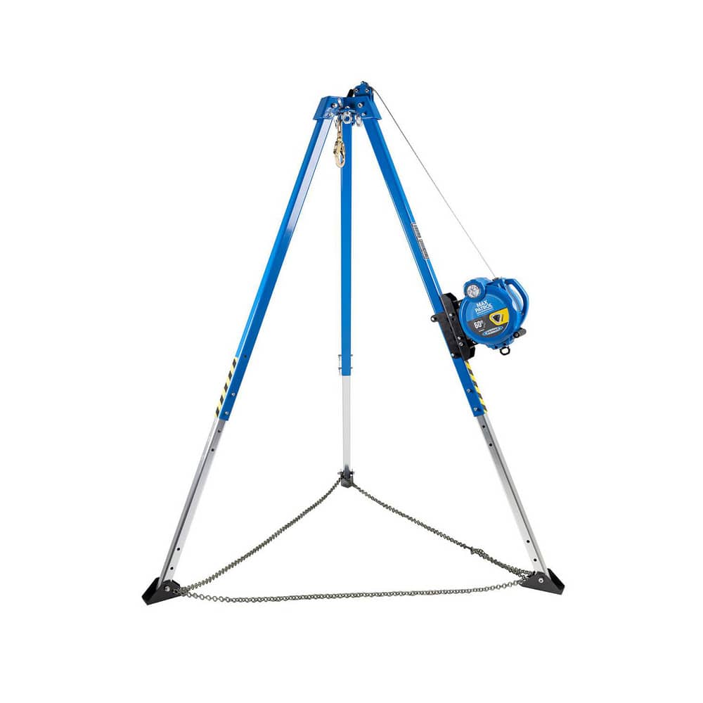 60.000 Ft Cable, Tripod Base, Manual Winch, Confined Space Entry & Retrieval System Confined Space Entry System, Includes T100108 8ft Aluminum Tripod, T410060 60ft 3-Way Self-Retracting Lifeline with Rescue Capability (SRL-R), T100008B Mounting Bracket &