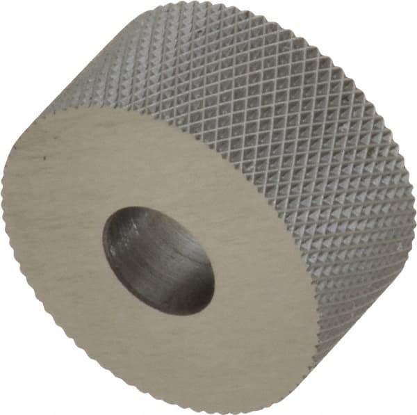 Value Collection - 3/4" Diam, 80° Tooth Angle, Standard (Shape), Form Type High Speed Steel Female Diamond Knurl Wheel - 3/8" Face Width, 1/4" Hole, 96 Diametral Pitch, 30° Helix, Bright Finish, Series KP - Exact Industrial Supply