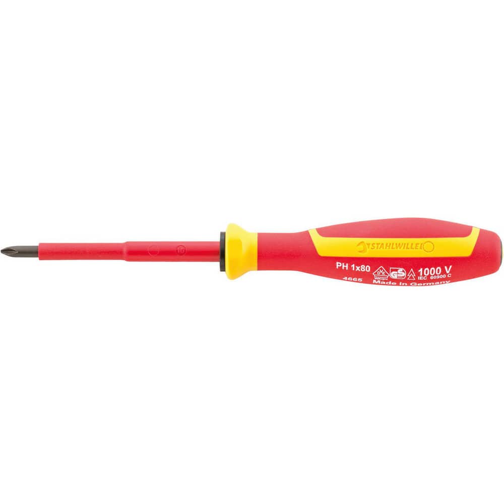 Precision & Specialty Screwdrivers; Tool Type: Precision Phillips Screwdriver; Blade Length (mm): 3; Shaft Length: 80 mm; Handle Length: 185 mm; Handle Color: Yellow; Orange; Finish: Gunmetal; Body Material: Chrome Alloy Steel; Insulated: Yes; Overall Len