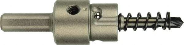 Milwaukee Tool - 11/16 to 3" Tool Diam Compatibility, 3-Flat Shank, Steel Integral Pilot Drill, Hole Cutting Tool Arbor - 11/16" Min Chuck, Round Shank Cross Section, Quick-Change Attachment, For Hole Saws - Exact Industrial Supply