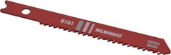 Milwaukee Tool - 2-3/4" Long, 14 Teeth per Inch, High Speed Steel Jig Saw Blade - Toothed Edge, 0.2813" Wide x 0.059" Thick, U-Shank - Exact Industrial Supply