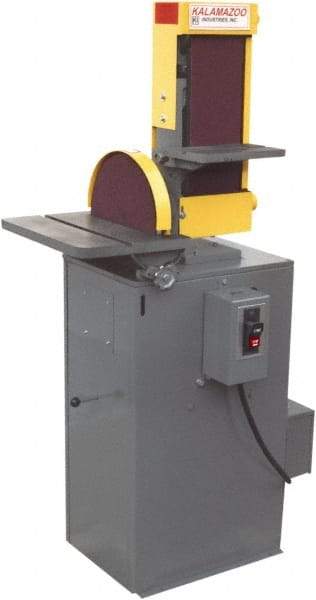 Kalamazoo - 48" Long x 6" Wide Belt, 12" Diam, Combination Sanding Machine - 3 hp, Single Phase - Exact Industrial Supply