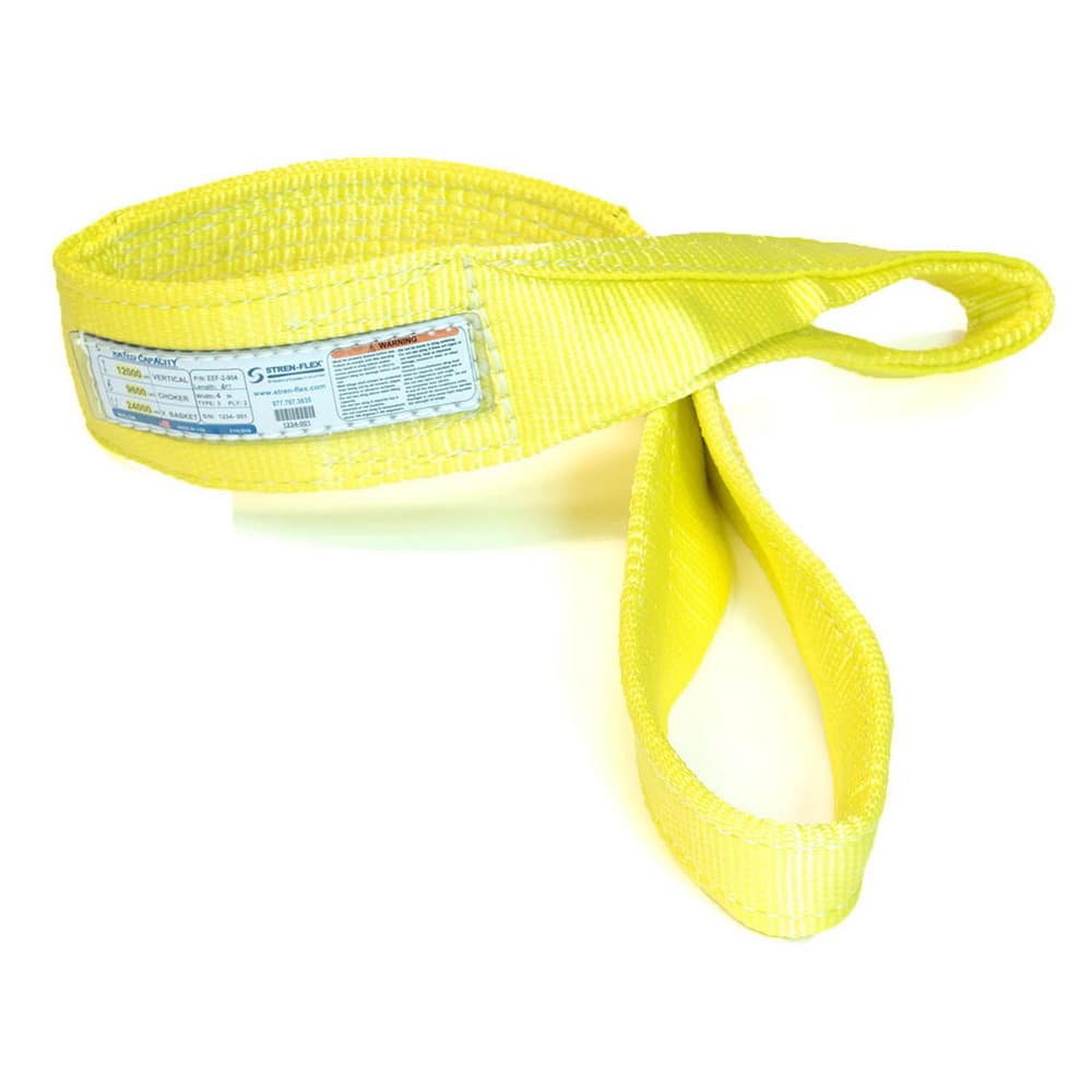 Slings & Tiedowns (Load-Rated); Sling Type: Eye & Eye; Length (Feet): 20; Vertical Capacity (Lb.): 16500; Choker Capacity (Lb.): 13200; Width (Inch): 6; Basket Capacity (Lb.): 33000; Eye Type: Flat Eye; Sling Material: Nylon; Sling Width: 6 in; Eye Length