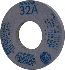 Norton - 12" Diam x 5" Hole x 1-1/2" Thick, K Hardness, 60 Grit Surface Grinding Wheel - Aluminum Oxide, Type 5, Medium Grade, 2,705 Max RPM, Vitrified Bond, One-Side Recess - Exact Industrial Supply