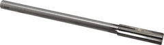 Made in USA - 0.567" Carbide-Tipped 6 Flute Chucking Reamer - Straight Flute, 7/16" Straight Shank, 2" Flute Length, 8" OAL - Exact Industrial Supply