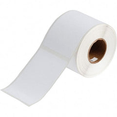 Brady - 4.33" Wide x 2-61/64" Long, White Polyester Inkjet Label - For BradyJet J2000 - Exact Industrial Supply