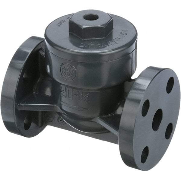 Asahi/America - 3/4" PVC Check Valve - Spring Check, Flanged, 150 WOG - Exact Industrial Supply