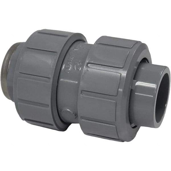 Asahi/America - 1-1/2" CPVC Check Valve - True Union Ball Check, Socket x Thread, 150 WOG - Exact Industrial Supply