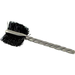 Brush Research Mfg. - 4 Rows x 19 Columns Nylon Scratch Brush - 5-3/4" Brush Length, 13-3/4" OAL, 1 Trim Length, Wood Curved Back Handle - Exact Industrial Supply