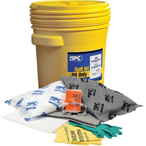 Brady SPC Sorbents - 17 Gal Capacity Oil Only & Universal Spill Kit - 20 Gal Polyethylene Drum - Exact Industrial Supply
