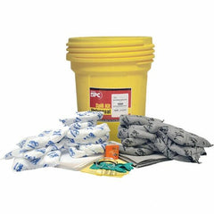 Brady SPC Sorbents - 29 Gal Capacity Oil Only & Universal Spill Kit - 30 Gal Polyethylene Drum - Exact Industrial Supply