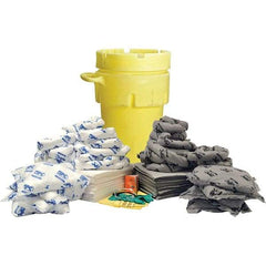 Brady SPC Sorbents - 77 Gal Capacity Oil Only & Universal Spill Kit - 95 Gal Polyethylene Drum - Exact Industrial Supply