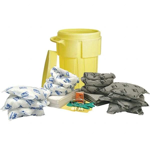 Brady SPC Sorbents - 38 Gal Capacity Oil Only & Universal Spill Kit - 55 Gal Polyethylene Drum - Exact Industrial Supply