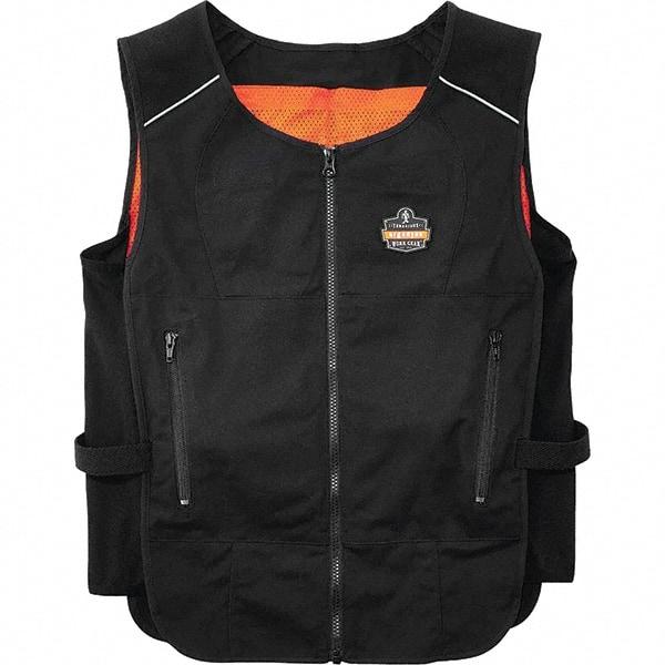 Ergodyne - Size L/XL, Black Cooling Vest - 40 to 52" Chest, Zipper, Poly-Cotton - Exact Industrial Supply
