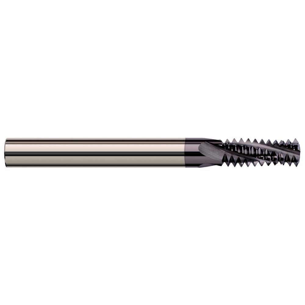 Harvey Tool - 4-40 Internal/External 40 TPI 1/8" Shank 3-Flute Solid Carbide Helical Flute Thread Mill - Exact Industrial Supply