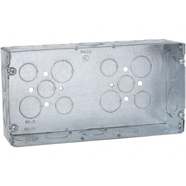 Hubbell-Raco - 4-1/2 x 8-5/8 x 2-1/2" Steel Rectangular Device Box - Exact Industrial Supply