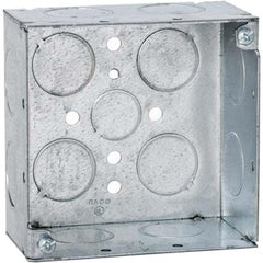 Hubbell-Raco - 4 x 4 x 2.425" Steel Square Device Box - Exact Industrial Supply