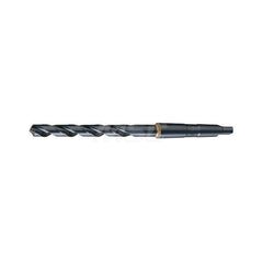 Taper Shank Drill Bit: 1.125″ Dia, 3MT, 118 °, High Speed Steel Oxide Finish, 11.75″ OAL, Radial Point, Spiral Flute