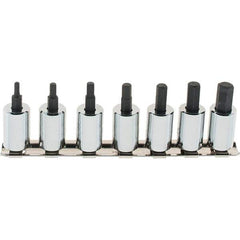 SK - 7 Piece 3/8" Drive Inch Hex Bit Socket Set - 1/8 to 3/8" Hex - Exact Industrial Supply