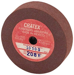 Cratex - 2" Diam x 1/4" Hole x 1/2" Thick, Surface Grinding Wheel - Silicon Carbide, Fine Grade, 10,500 Max RPM, Rubber Bond, No Recess - Exact Industrial Supply