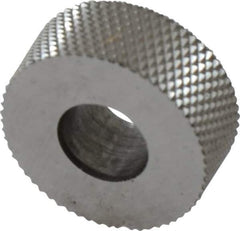 Value Collection - 5/8" Diam, 80° Tooth Angle, Standard (Shape), Form Type High Speed Steel Male Diamond Knurl Wheel - 1/4" Face Width, 1/4" Hole, 96 Diametral Pitch, 30° Helix, Bright Finish, Series GK - Exact Industrial Supply