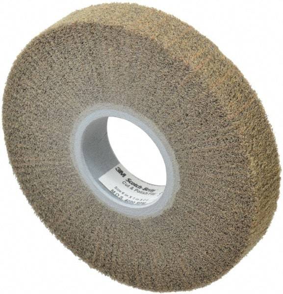 3M - 6" Diam Aluminum Oxide Cutting, Polishing Flap Wheel - 2" Hole, 1" Wide, Density 7, Nonwoven, Medium Grade, 4,000 Max RPM - Exact Industrial Supply