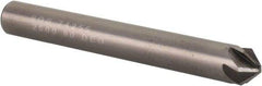 SGS - 1/4" Head Diam, 1/4" Shank Diam, 6 Flute 90° Solid Carbide Countersink - Bright Finish, 2" OAL, Single End, Straight Shank, Right Hand Cut - Exact Industrial Supply